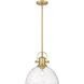 Hines 1 Light 14 inch Brushed Champagne Bronze Pendant Ceiling Light in Seeded Glass, Large